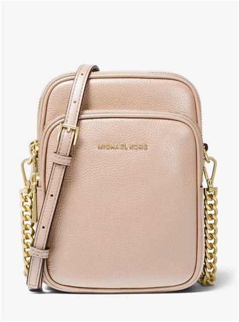 michael kors jet set large pebbled leather crossbody|michael kors trisha medium crossbody.